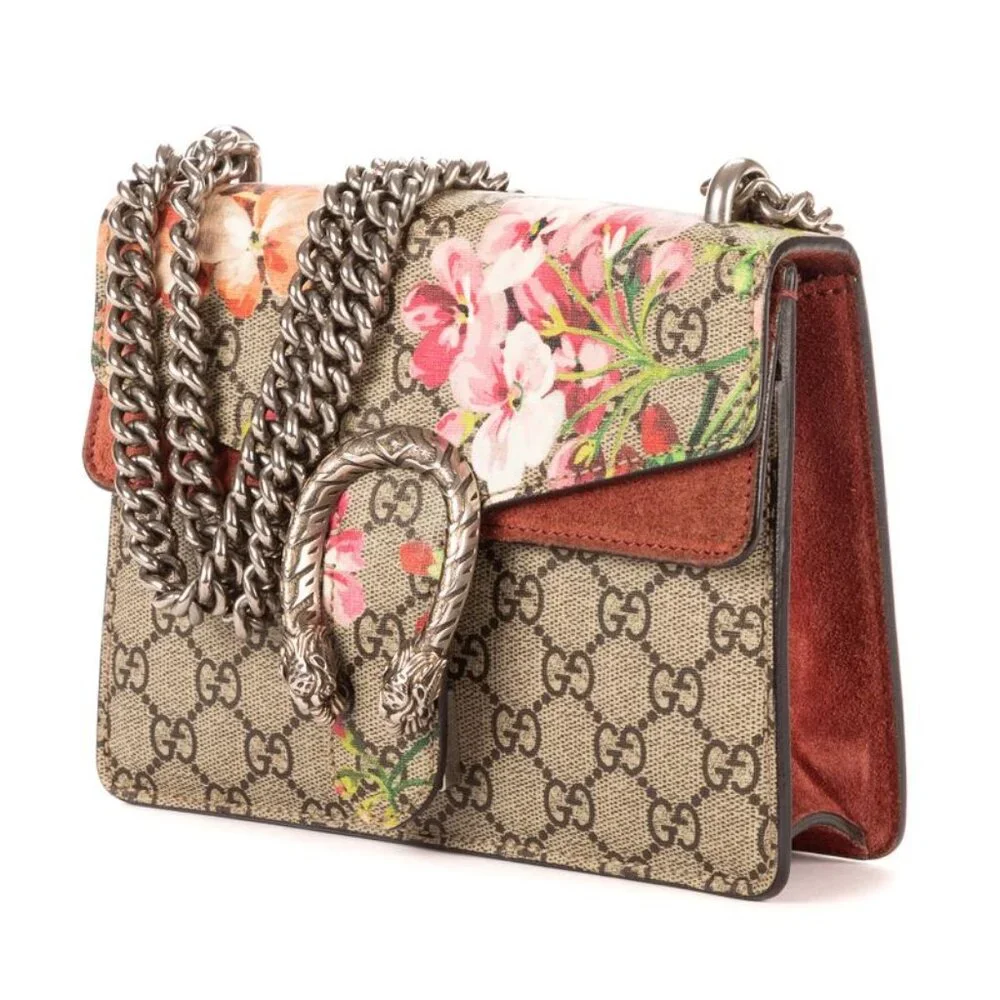Gucci Blooms Dionysus Beige Burgundy Supreme Canvas Shoulder Bag - Picture 2 of 10